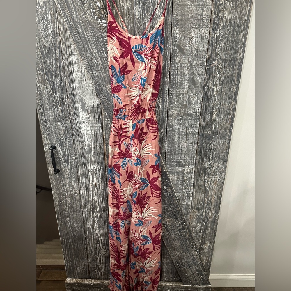 Floral Print Jumpsuit with Spaghetti Straps